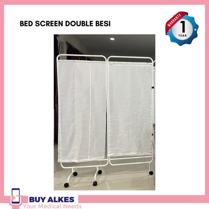 Bed Screen Besi 2 Bidang Double Rumah Sakit Berkualitas