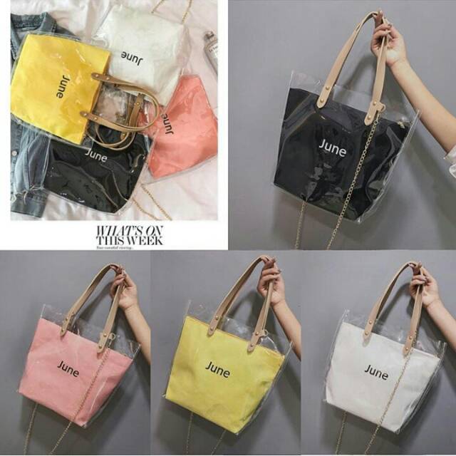 Tas wanita totebag transJune impor *rv9-5