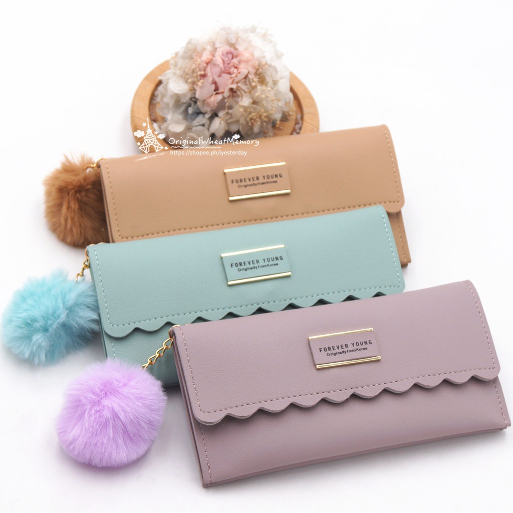 (COD) Dompet Lipat Panjang Wanita Free Pom2 Fashion Korean Dompet Wanita MALL SHOPPING