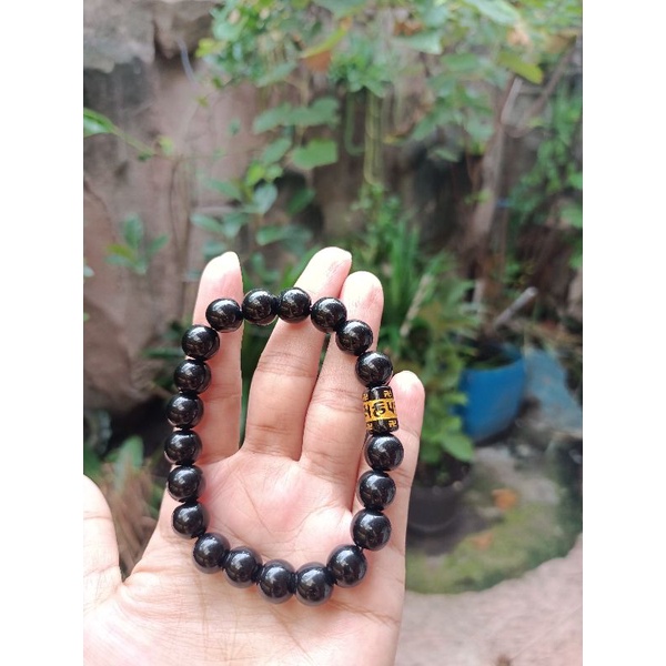 GELANG KESEHATAN PRIA WANITA BATU BLACK ONYX GLOSSY