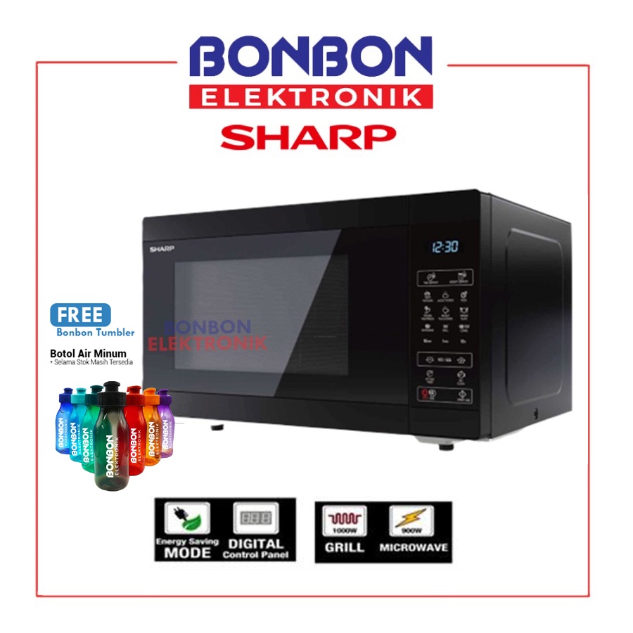 Sharp Grill Microwave R-725DA-BK 25 Liter / R 725DA BK 25L