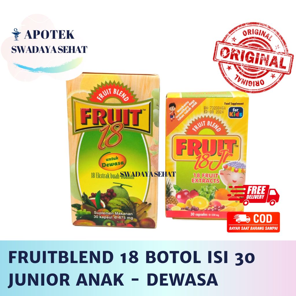 VEGEBLEND 21 FRUIT BLEND 18 Junior Anak Dewasa JR Botol Isi 30 - Suplemen Multivitamin Sayuran Buah