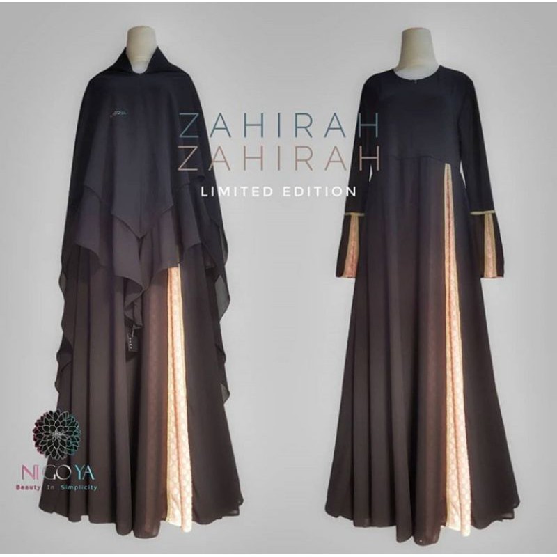 Nigoya Syari Zahirah Rubiah Set - Gamis Pesta Mewah Ceruti Lace Swarovski Premium Haji Umroh