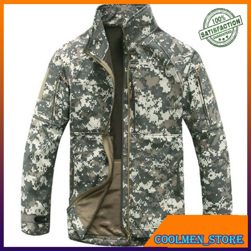 Jaket Parka Pria Original Import Jacket Men Sharkskin Soft Shell Military Jackets Waterproof