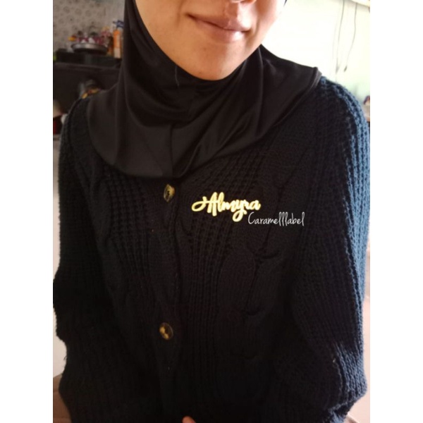 Bros nama custom akrilik bros huruf inisial bros jilbab huruf bros hijab