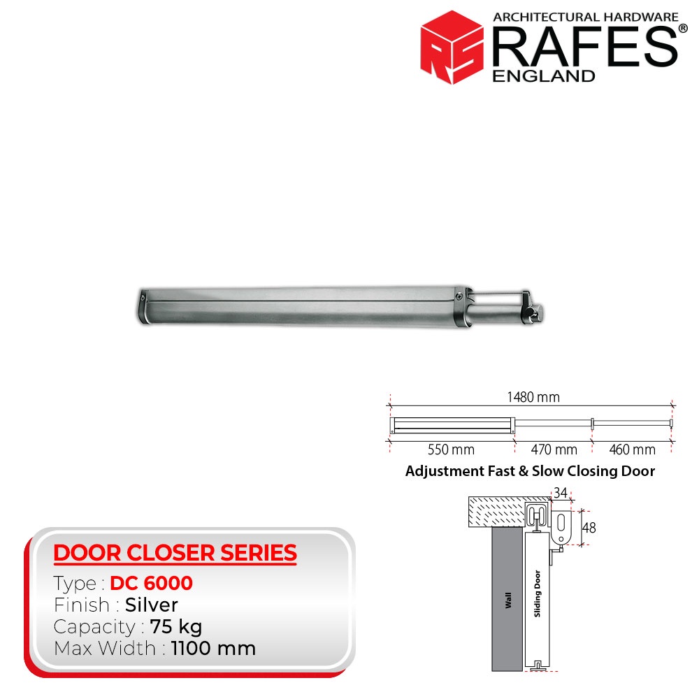 Door Closer PINTU SLIDING RAFES ENGLAND / Max 75 KG (DC 6000)