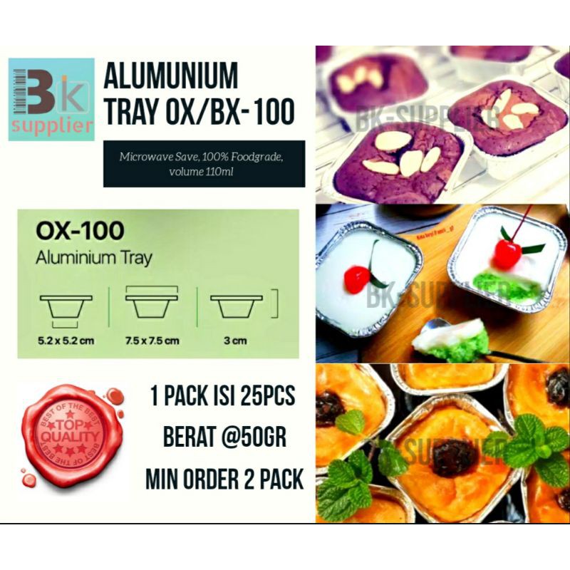 Alumunium Cup OX-100 1pcs / Alumunium Tray / Cup Schotel / Alu Tray Macaroni / Cup Lumpur Surga