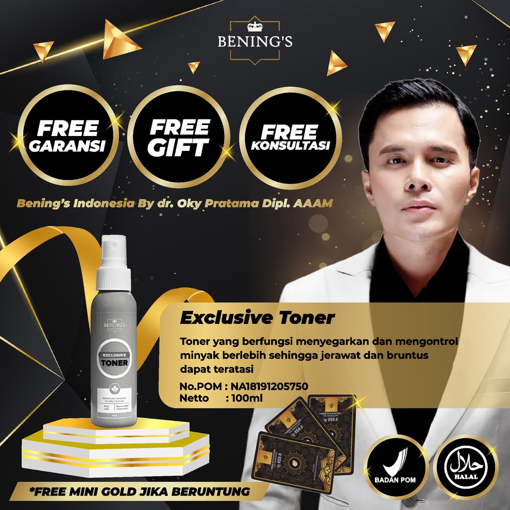 BENING'S TONER | MENYEGARKAN &amp; MENSTABILKAN PH KULIT I FREE GIFT SIAP KIRIM SELURUH INDONESIA