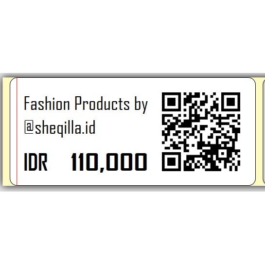 Jasa Cetak Label Barcode 33x15 - Cetak label harga - cetak label product - isi 400 Pcs