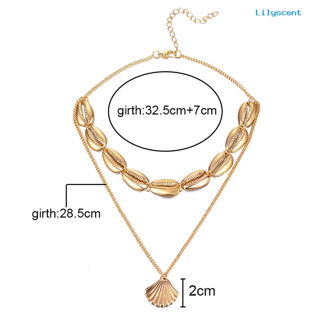 Kalung Choker Double Layer Kerang Laut Gaya Bohemian Untuk Wanita