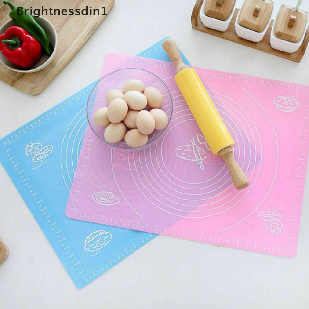 (Brightnessdin1) Alas Rolling Bahan Silikon Ukuran 30x25cm Untuk Membuat Kue / Fondant