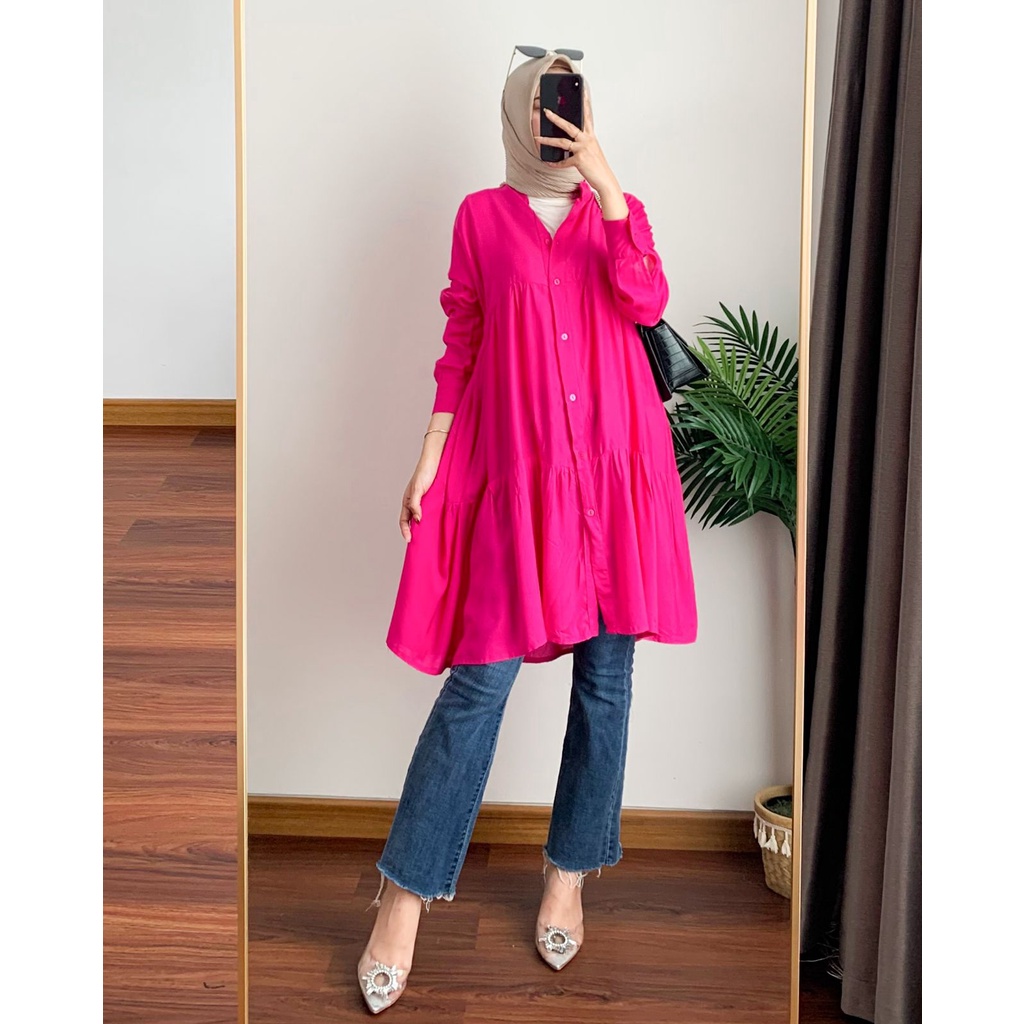 PROMO- Popi Tunik Rayon / ATASAN WANITA LENGAN PANJANG