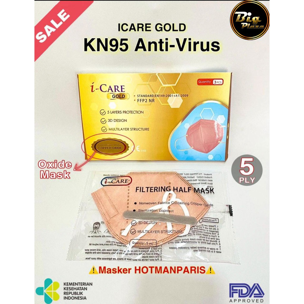 KN95 Anti Virus i-Care Masker KN95 3D FFP2NR AntiVirus Mask Super Icare Original - Big Plaza