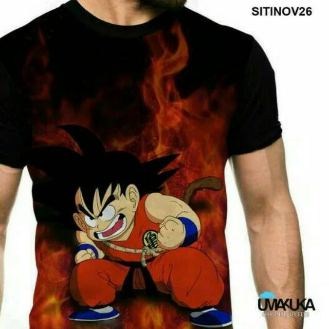 Kaos 3d tshirt umakuka dragon ballz goku kecil api