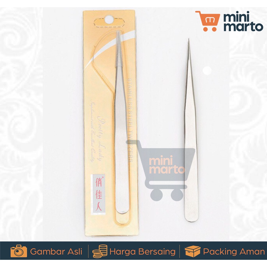 Navina Tweezer Super Pinset Lurus Pinset Navina Bengkok Pinset Eyelash - Minimarto