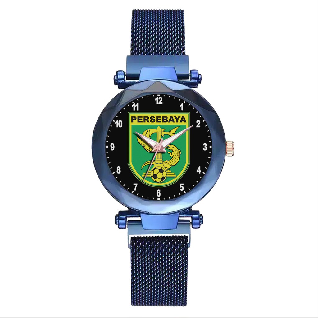 Jam Tangan Wanita Custom - PERSEBAYA MOTIF 13 Free Box &amp; Batre Cadangan