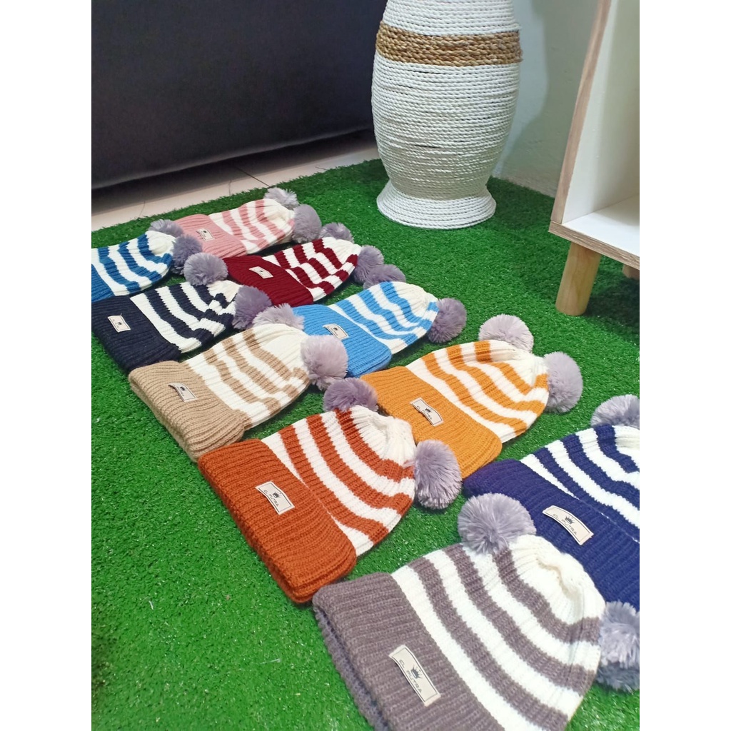 TERBARU KUPLUK ANAK GARIS  - GARIS POMPOM/KUPLUK BAYI LUCU &quot;DZAIKRA&quot;