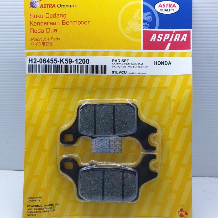 Kampas Rem Cakram Dispad Depan - Genio Beat K1A Vario 125 150 New Led ESP 2018 Asli Aspira H2-06455-K59-1200