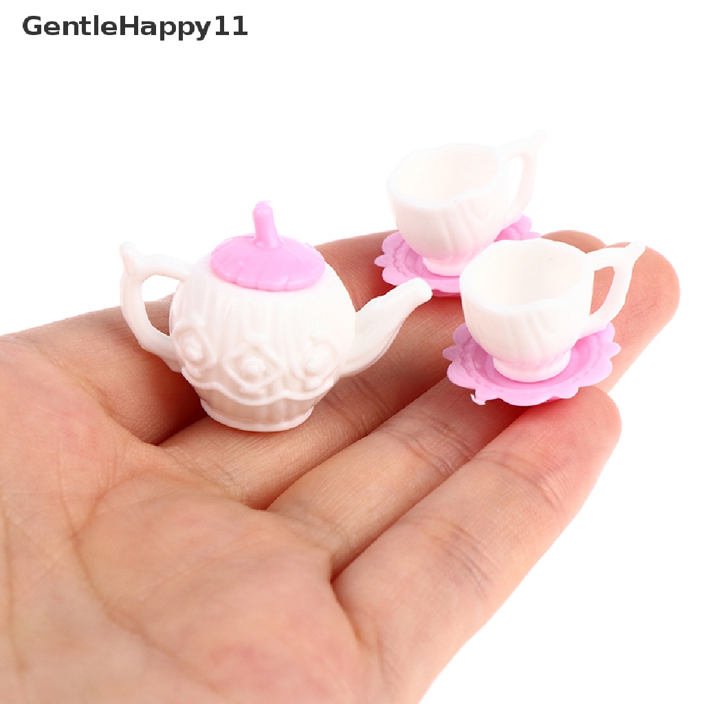 Gentlehappy 3pcs / Set Miniatur Teko + Cangkir Teh / Kopi Untuk Aksesoris Rumah Boneka