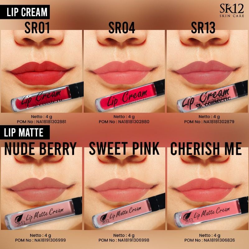 SR12 Lipe Cream /lipstik matte sr12 lipstik anti luntur Sr12 original