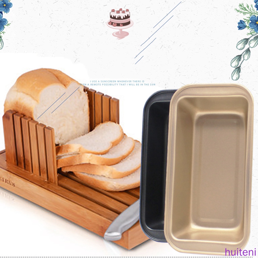 Cetakan Roti Panggang Bentuk Persegi Panjang Bahan Carbon Steel Anti Lengket Warna Emas Untuk Dapur