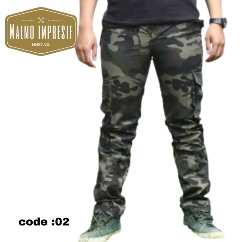 [CARGO BIG] Celana kargo army big size original brand malmo & impresif | celana kargo loreng hiking