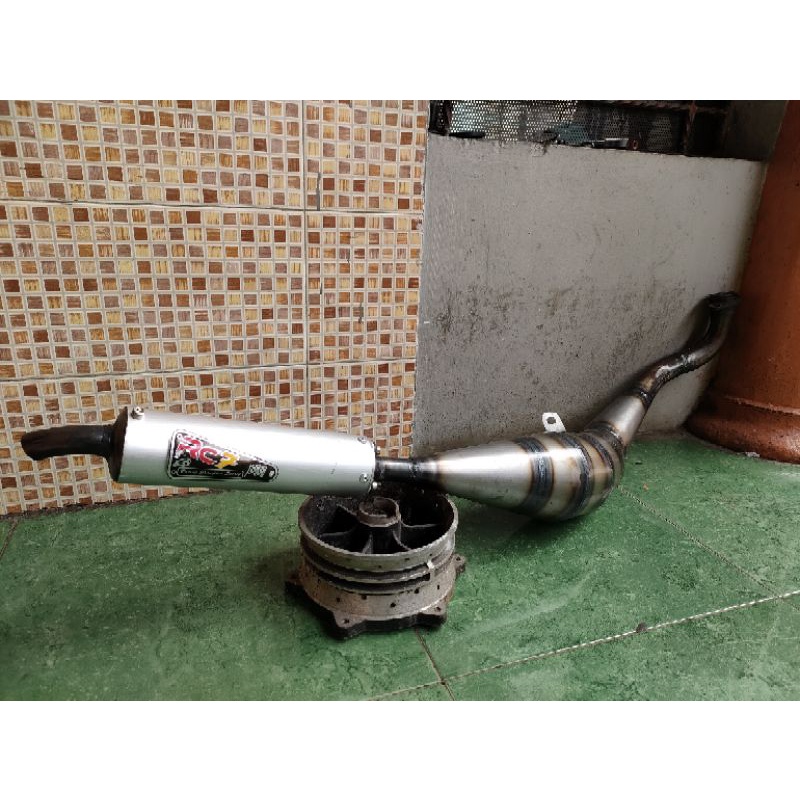 Knalpot Yamaha Alfa model kolong bawah BM power