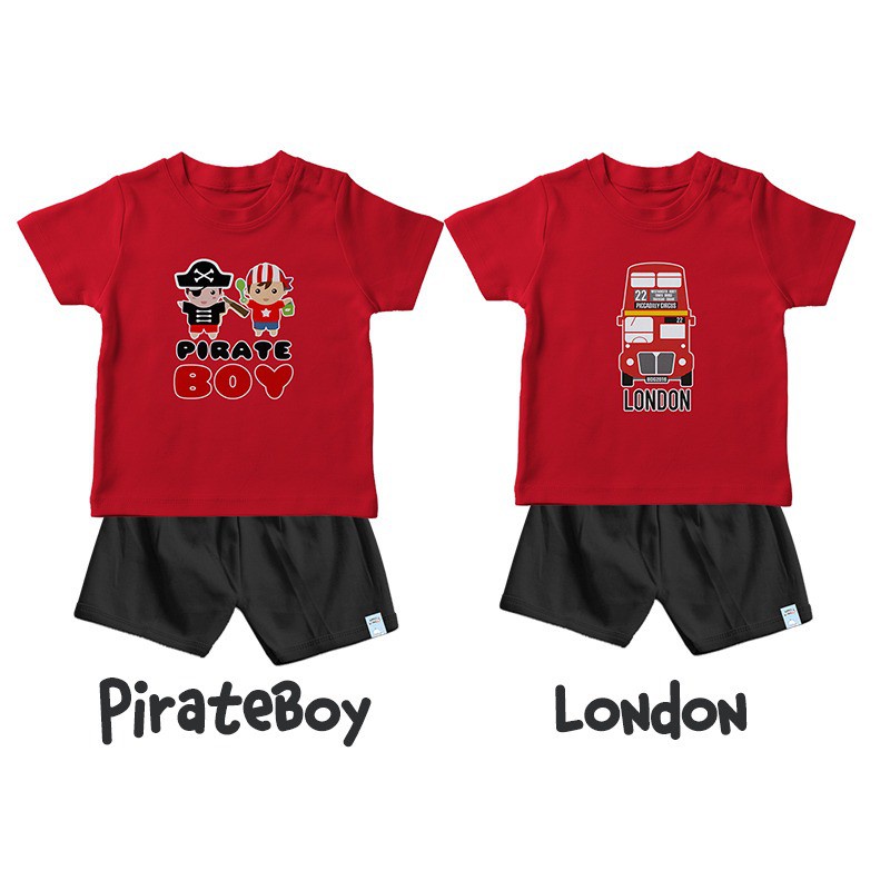 Setelan Anak 1-8 Thn / Kaos Bayi dan Anak Lucu Gambar SHARK TRAIN KATUN COMBED