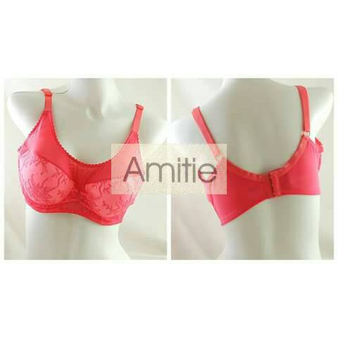PUSH UP BRA AMITIE PNK LACE PAKAI KAWAT SIZE 32B (B70) 34A (A75) 34C (C75)
