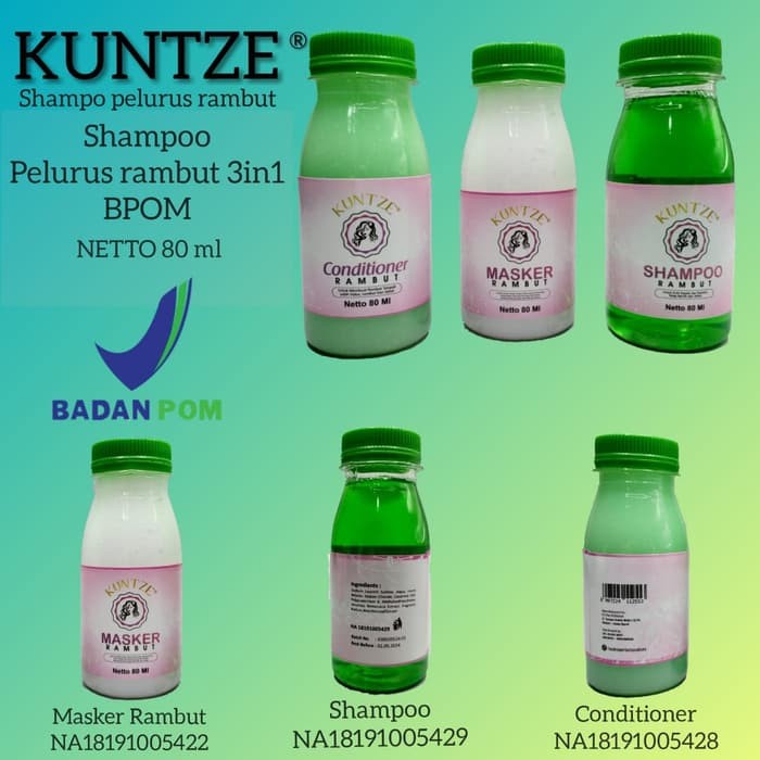 KUNTZE PAKET SHAMPO PELURUS RAMBUT 3IN1 SHAMPO+CONDITIONER+MASKER