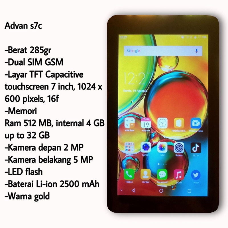 Tablet murah Advan s7c second