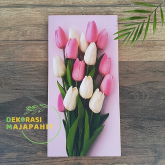 Lukisan Dinding Ruang Tamu Daun Tanaman Bunga Tulip Hiasan Dekorasi Dinding Aesthetic Wall Decor Art Rustik Poster