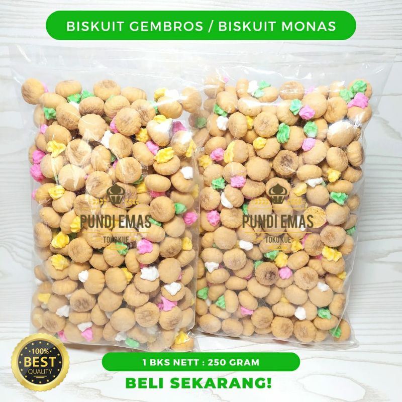 

KUE KANCING BISKUIT GEM ROSE JADUL / KUE MONAS WARNA WARNI KILOAN 250 GRAM