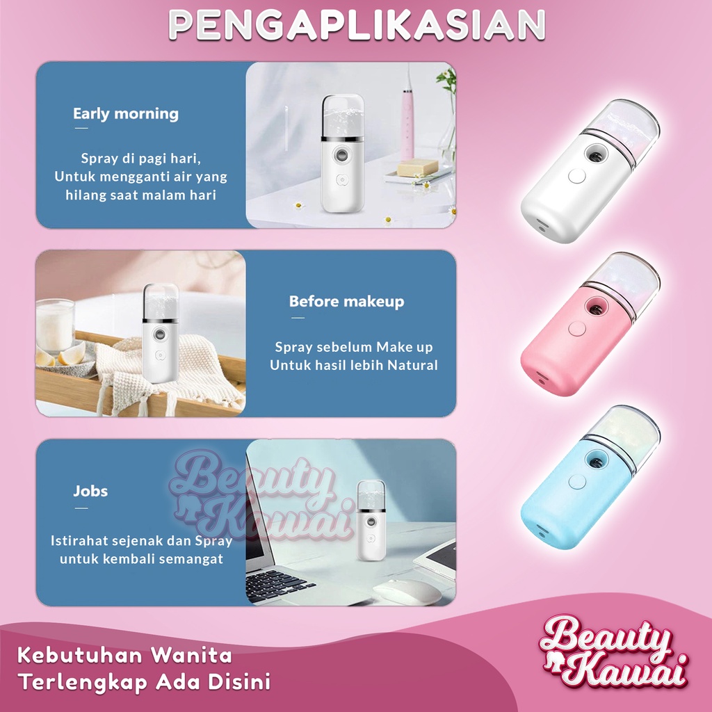 NANO SPRAY WAJAH Pelembab MINI Pembersih Muka Glowing PORTABLE Murah