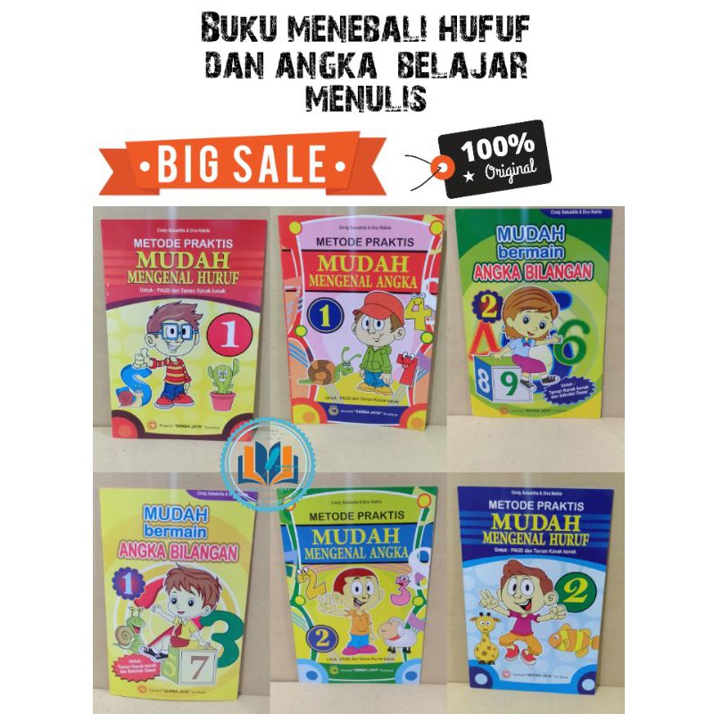 BUKU MUDAH MENEBALI ANGKA DAN HURUF PAUD TK