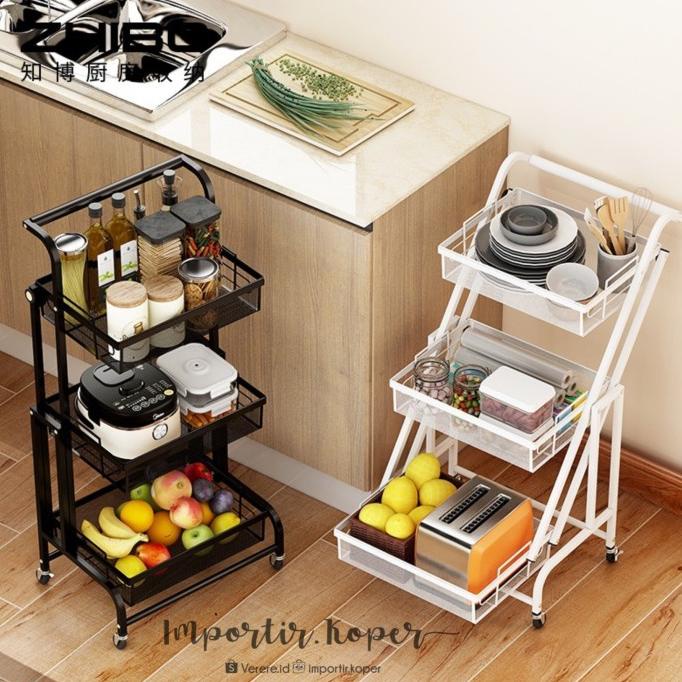 Rak Susun Serbaguna Rak Trolly Dorong Rak Susun Multifungsi