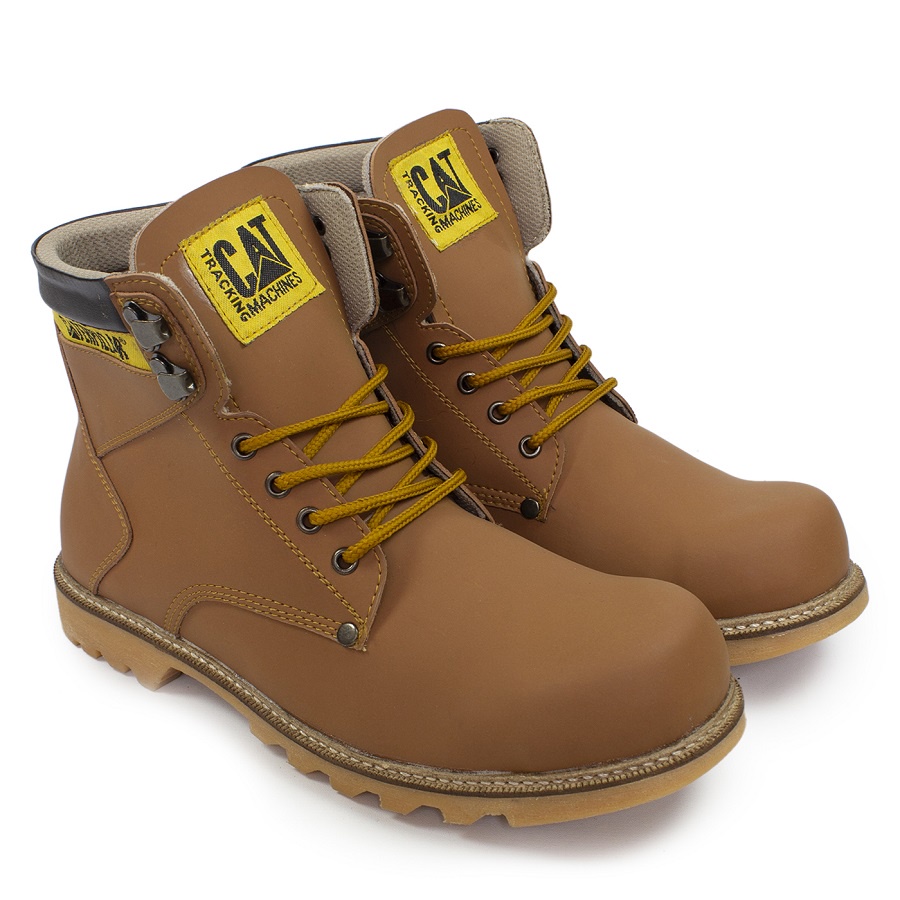 Sepatu Boots Safety CAT Holton Sepatu Pria SAfety Ujung Besi / Sepatu Kerja Outdoor termurah