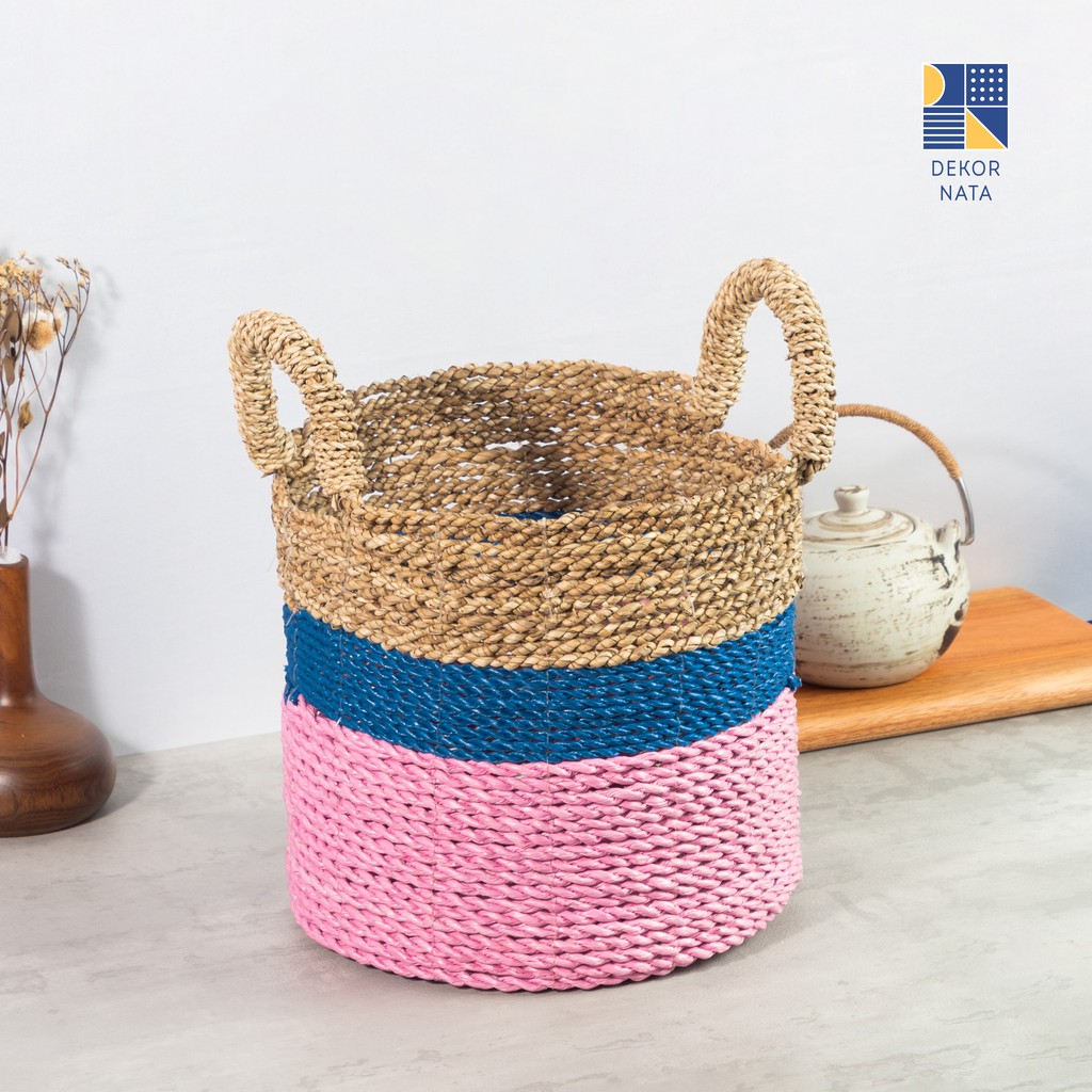 

Dekornata Piblu Basket /Keranjang Anyaman/ Cover Pot / Laundry Bag