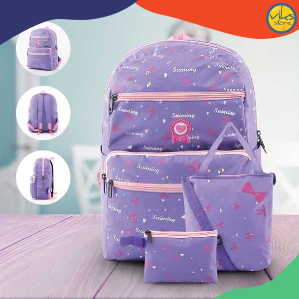 Tas Sekolah TK SD PAUD Ransel Anak Perempuan Tas 2in1 Gambar Motif Lucu Backpack Wanita Tas Punggung