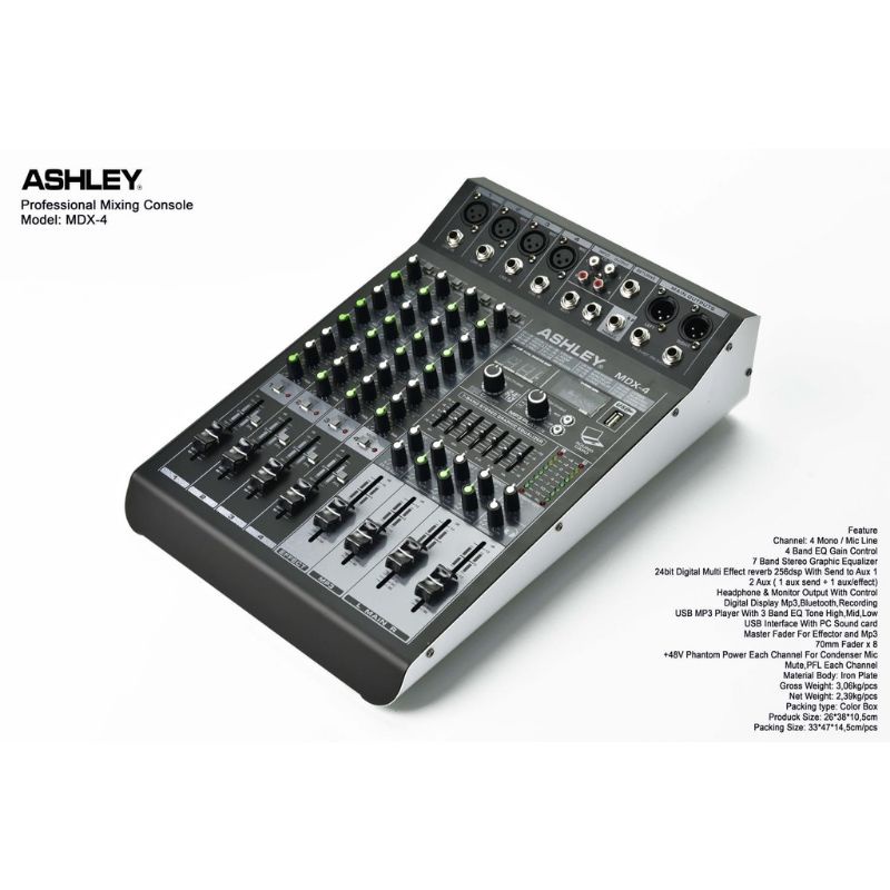 Mixer Ashley mdx 4 Original 4 channel Garansi resmi Ashley mdx4