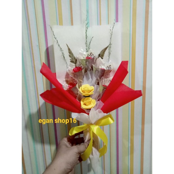 buket uang asli 25k-money bouquet hadiah wisuda ulangtahun valetain pernikahan kado-buket murah