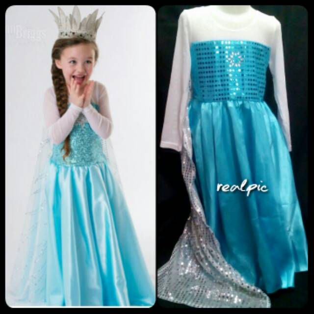 DRESS FROZEN ANAK CEWEK sz 1 &amp; 2 Tahun baby Elsa Frozen Dress Sayap panjang Long slayer Gaun Anak Cheongsam shanghai