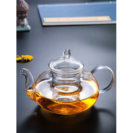 Teko Kaca Teh 400 ml - Clear Glass Kettle Tea - Saringan Teh