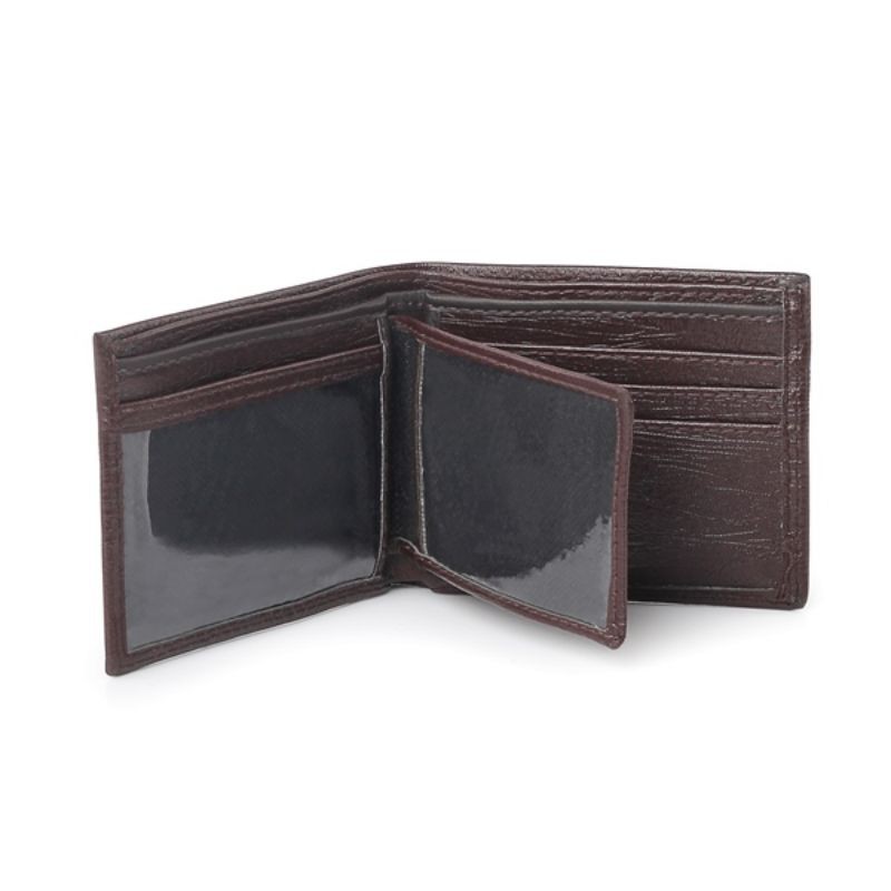 AUTHENTIC Dompet Pria Model Lipat Bahan Kulit Sintetis Asli - Hitam - Coklat Dompet Kartu Terbaik