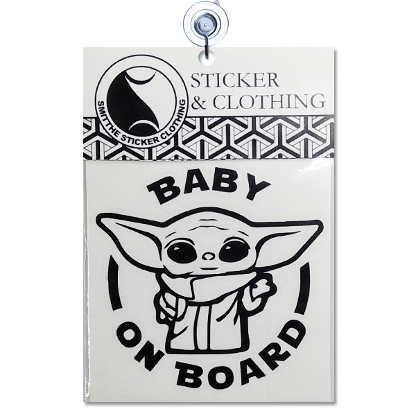 Stiker Baby Yoda on Board Star Wars The Mandalorian Cutting Sticker untuk Aksesoris Mobil Motor Cute