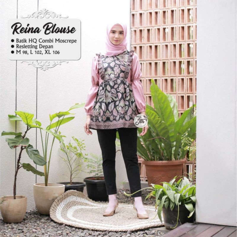 BLUS KOMBINASI/ATASAN BATIK MODEREN/ATASAN WANITA/BATIK KOMBINASI/