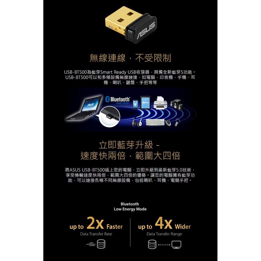 Asus Usb Bt500 Bluetooth 5 0 Usb Transceiver Bt 500 Shopee Indonesia