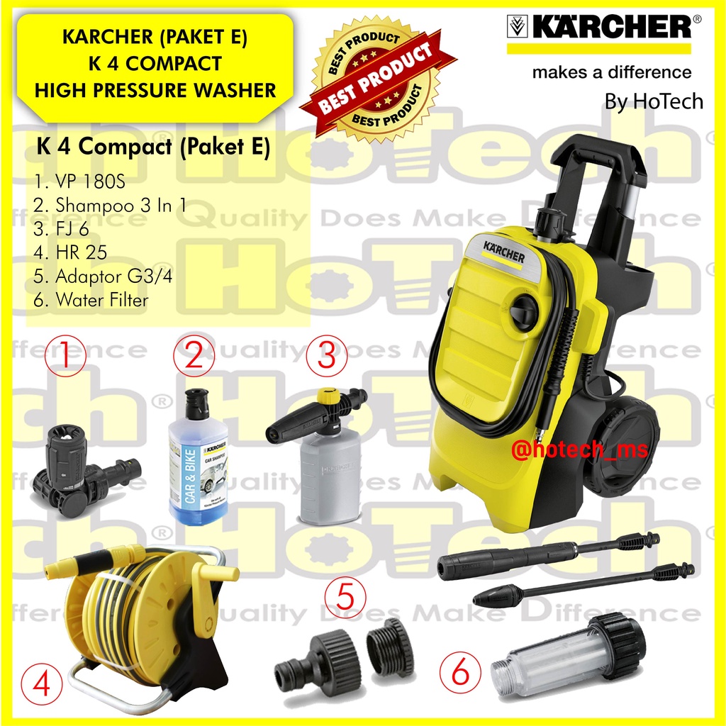 Karcher K 4 Mesin Cuci Steam Kendaraan Mobil & Motor Karcher K 4 Compact - Paket E