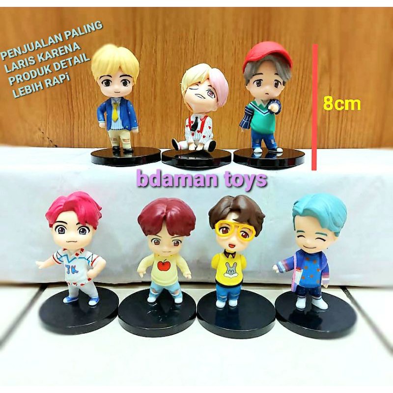  BTS  KPOP Stars Figure Set 7 Mainan Pajangan Miniatur 