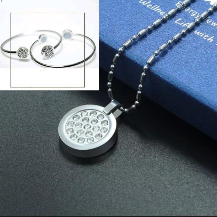 [Bayar di Tempat]1set Kalung Kesehatan Pria Wanita Pendant Gratis Box dan Sertifikat/KALUNG KESEHATAN QUANTUM PENDANT 1 SET DENGAN GELANG ORIGINAL BOX + SERTIFIKAT